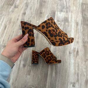 Cheetah chunky heels